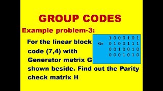 EXAMPLE-3: EXAMPLE PROBLEM ON GROUP CODES || GROUP CODES || GROUP THEORY || DMS || MFCS ||