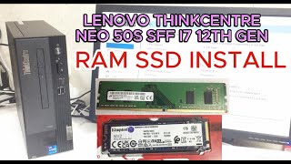 Lenovo ThinkCentre neo 50s SFF i7-12700 ram ssd install | 11T0002QGR