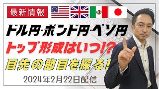 【ドル円・ポンド円・メキシコペソ円】今週の注目点は！？反転サインの確認は？　｜テクニカル分析でみた見通しと戦略　2024.02.22配信