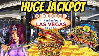 HUGE JACKPOT on HIGH LIMIT SLOT MACHINES IN COSMOPOLITAN LV DIAMOND QUEEN DANCING DRUMS CLEOPATRA 2