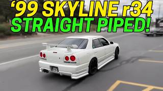 1999 Nissan Skyline r34 2.6L Twin Turbo Exhaust Sound w/ Straight Pipe!