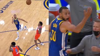 Steph Curry hits an incredible shot but it doesn't count👀 GSW vs OKC