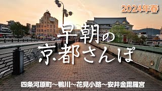 【早朝の京都さんぽ①】朝６時の静かで人の少ない春の京都をさんぽ。四条河原町から花見小路をぶらぶら。