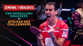 PBG Bengaluru Smashers v Athlead Goa Challengers | IndianOil UTT 2024 | Semi Final 1 - Highlights