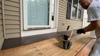 Mesmerizing Time-Lapse: Transforming Front Porch with a New Darker Stain