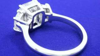 Radiant Cut Diamond Ring 2.23-carat with 0.87 total carat weight brilliant trapezoids