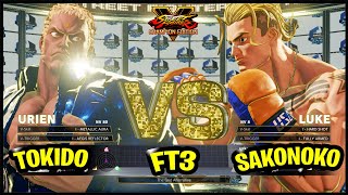 SFV CE 🔥Tokido (Urien) vs Sakonoko (Luke) 🔥Fighting Games Replays🔥