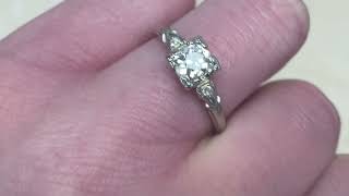 Retro Era 0.75ct Center Old European Cut Diamond Engagement Ring - Califon Ring - Hand Video