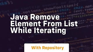 java remove element from list while iterating