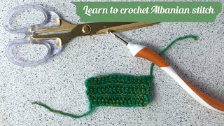 Learn to crochet Albanian stitch - dc in front loops