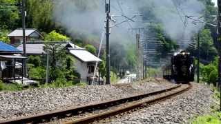 快速SL碓氷ﾚﾄﾛ 下り D51-498 横川駅スグ手前のＳ字 2014.05.18