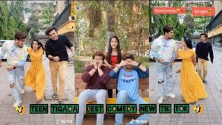 Teen tigada new tik tok viral vedios /best comedy / cute loving vidioe  / smeeksha / bhavin / vishal