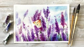 Watercolor Painting - Butterfly and Wildflower- My Online Class 101- Tutorial Step by Step