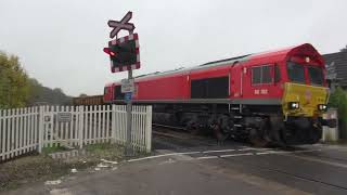 66182 at Thorpe level crossing