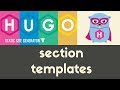 Section Templates | Hugo - Static Site Generator | Tutorial 15