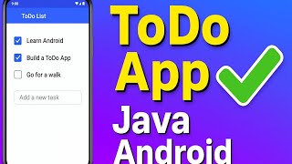 To-Do List app in java android studio | android development | #coding #java #android #ai