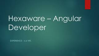 Hexaware - Angular Developer Technical Interview Questions