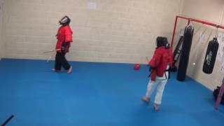 First play with full contact Stick fighting