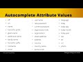 The Autocomplete and Selected Attributes
