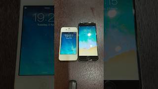 iPhone 4 on iOS 7 vs iPhone 6s on iOS 12 boot up test #shorts #iphone4 #ios7 #iphone6s #ios12