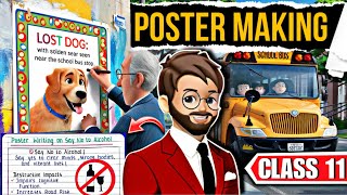 Poster Writing Class 11 🔥| Poster Making Format Class 11 | Poster Making/Poster Writing