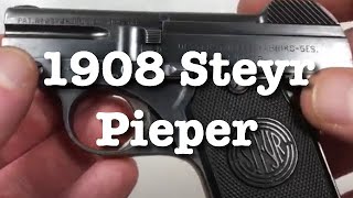 1908 Steyr Pieper Pistol 6.35mm / .25ACP made in 1922