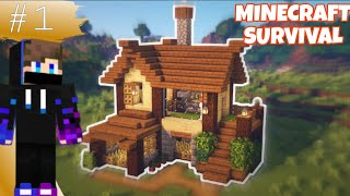 My first day in survival world 🔥|Minecraft survival series EP 1