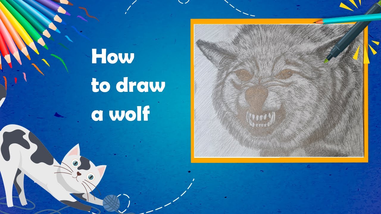 How To Draw A Wolf - YouTube