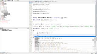 How to Print Hello World in Different Color in Applet