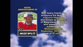 Innocent Hippolyte ~ Short Obituary