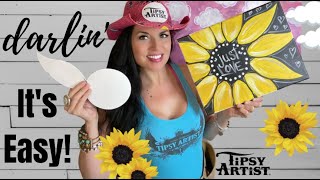 How to Paint "Just Love" Sunflower with our Templates & Paint Kit for a Super Easy painting
