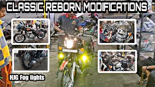 Classic 350 Modifications 🔥| Installing HJG Fog lights | Best Fog light For classic 350 Reborn ❤️‍🔥