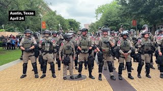 Mounted Police Clear Pro-Palestinian Protesters at University of Texas