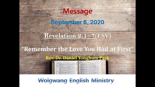 2020.09.06. Wolgwang English Ministry Online Worship