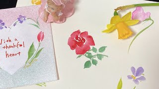 【2月、愛の花】【Valentine day】初心者様も描ける春の花　ほのぼの一筆画4😊2022