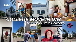 college dorm move in to SDSU + mini day in my life