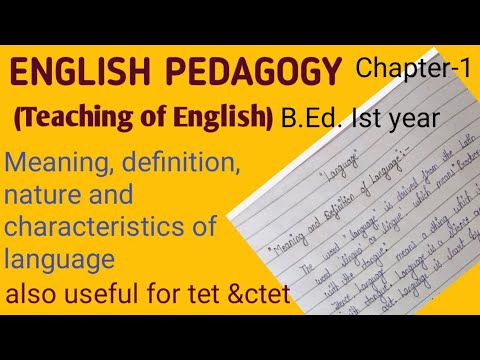 #Vaniclasses Teaching Of English (English Pedagogy) Chapter-1/B.Ed.Ist ...