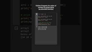 Python program for union of two numpy 1D arrays using np.union1d( ) 😎😎😱😱🆒🆒