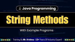 String Methods with Example Programs || Strings in Java || Java Programming in Telugu || Krishna
