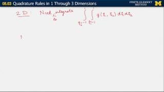 08.03. Quadrature Rules in 1 Through 3 Dimensions