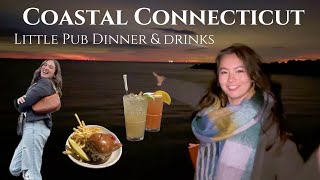 coastal Connecticut vlog - christmas time, sunset, dinner \u0026 drinks