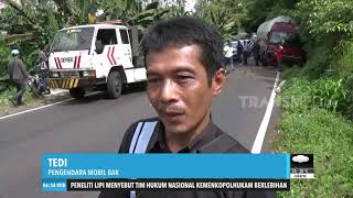 Gagal Menyalip, DUa Truk Bertabrakan