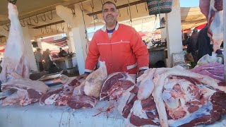 🇲🇦من سوق الأسبوعي حد لولاد عبدون خريبكة مع اللحوم حمراء: 🐪🐏🐂تاريخ تصوير 2/3/2025