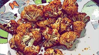 Cauliflower bites cooked in air fryer. Using iMovie app. My 1st time please don’t laugh too much.