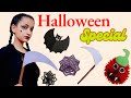 How to make spider web,axe, spooky and bats crafts/DIY easy Halloween crafts