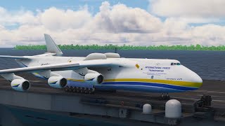 The World's Largest Plane Antonov An-225 Mriya Takes Off from The Aircraft Carrier