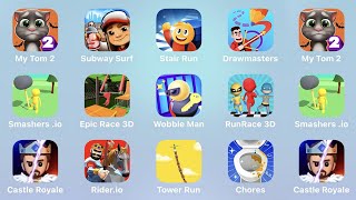 My Tom 2, Subwawy Surf, Stair Run, Drawmasters, Smashers.io, Epic Race 3D, Wobble Man, Run Race 3D