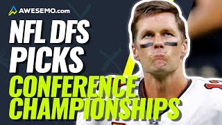 NFL DFS PICKS: CONFERNECE CHAMPIONSHIP STRATEGY & LINEUPS DRAFTKINGS & FANDUEL DAILY FANTASY 1/24