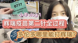 小羊Vlog1|多伦多不用预约如何能打辉瑞疫苗第二针？排队要多久？Pfizer第二针全过程记录