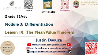 The Mean Value Theorem [Chapter 3 Lesson 10]